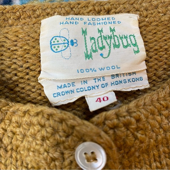 ❌SOLD🏷️Vintage 60s The Villager Ladybug Wool Short Sleeve Sweater Blouse - Picture 6 of 6